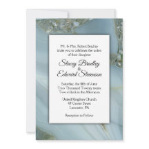 Uitnodiging tot blauwe marmer Agate Wedding