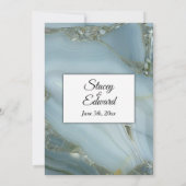 Uitnodiging tot blauwe marmer Agate Wedding (Achterkant)
