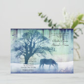 Uitnodiging tot blauwe paardenweddenschappen (Staand voorkant)