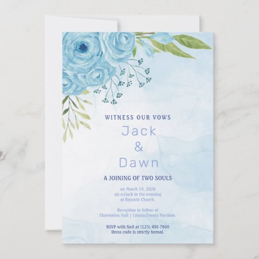 Uitnodiging tot blauwe Rozen (Voorkant)