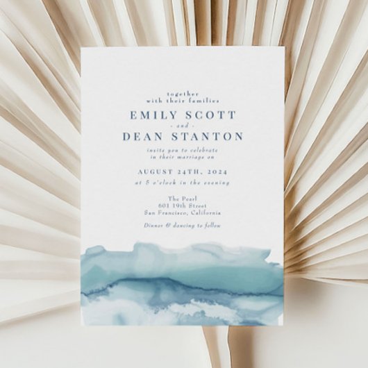 Uitnodiging tot blauwe Waterverf