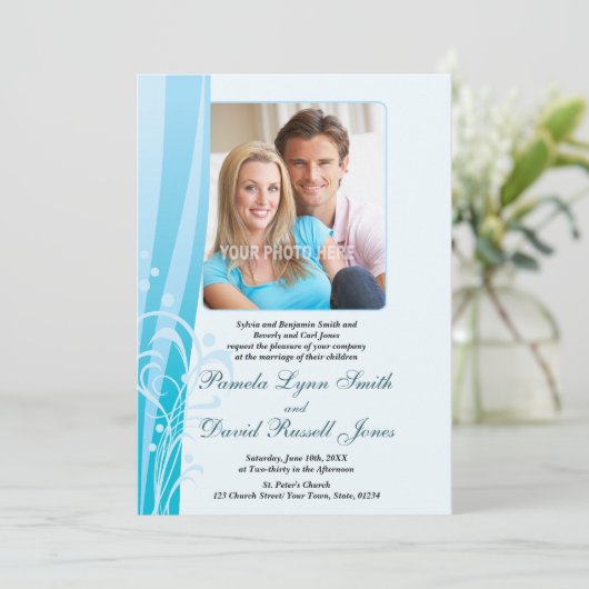 Uitnodiging tot blauwe weduwen (verticaal) (Staand voorkant)