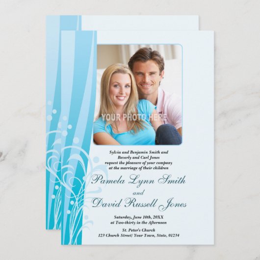 Uitnodiging tot blauwe weduwen (verticaal) (Voorkant / Achterkant)