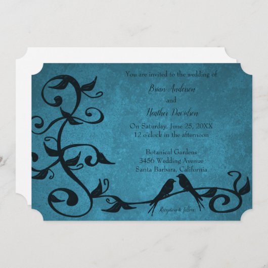 Uitnodiging tot blauwe wijting (Voorkant / Achterkant)