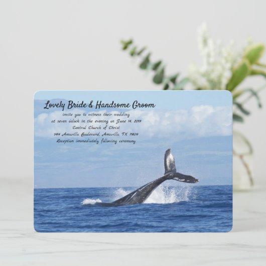 Uitnodiging tot blauwe wijting (Staand voorkant)