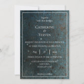 Uitnodiging tot blauwgroen blauwe, gouden en koper (Voorkant)