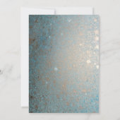 Uitnodiging tot blauwgroen blauwe, gouden en koper (Achterkant)