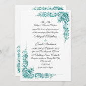 Uitnodiging tot Blauwgroen bruine en zwarte brute  (Voorkant / Achterkant)