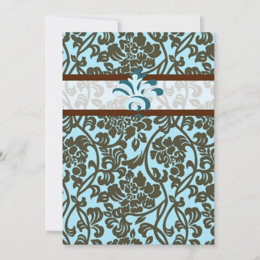 Uitnodiging tot blauwgroen en bruin huwelijk (Voorkant)
