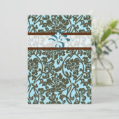 Uitnodiging tot blauwgroen en bruin huwelijk (Staand voorkant)