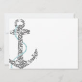 Uitnodiging tot blauwgroen en grijze Anchor Beach  (Achterkant)