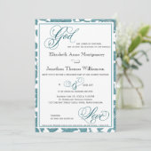 Uitnodiging tot blauwgroen weddenschappen op grond (Staand voorkant)