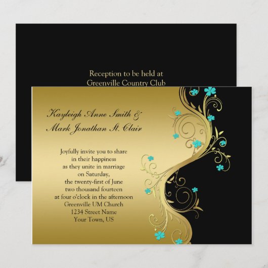  uitnodiging tot Blauwgroen wedstrijd voor Black e (Voorkant / Achterkant)