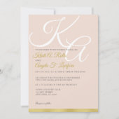 Uitnodiging tot blinden en gouden monogram (Voorkant)