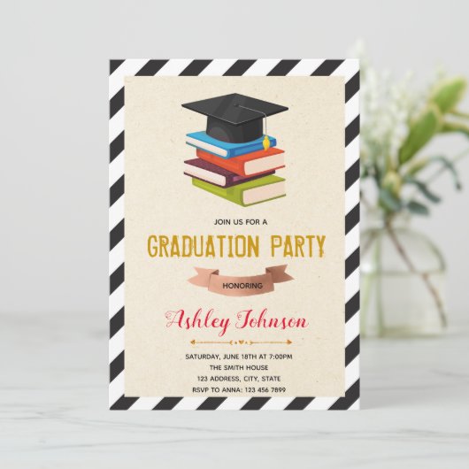 Uitnodiging tot Boek met afstuderen (Staand voorkant)