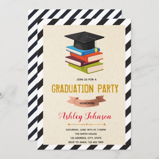 Uitnodiging tot Boek met afstuderen (Voorkant / Achterkant)