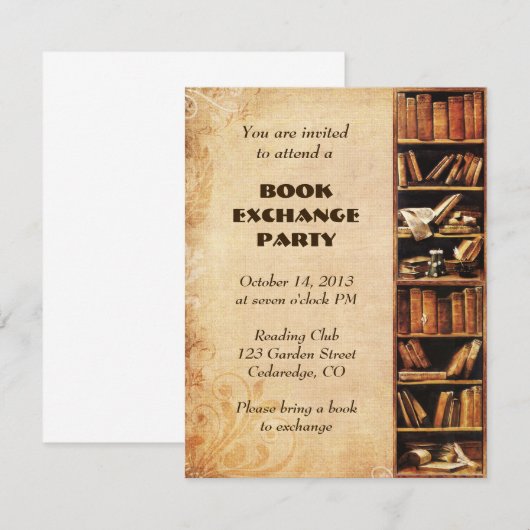 Uitnodiging tot boekuitwisseling (Voorkant / Achterkant)