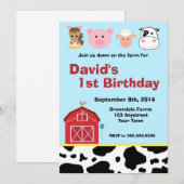 Uitnodiging tot Boerderij van Barnyard (Voorkant / Achterkant)