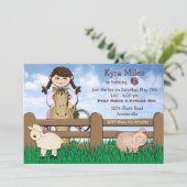 Uitnodiging tot Boerderij van Cowgirl (Staand voorkant)