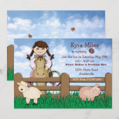 Uitnodiging tot Boerderij van Cowgirl (Voorkant / Achterkant)