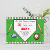 Uitnodiging tot Bord van Baseball Birthday (Staand voorkant)