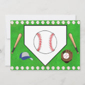 Uitnodiging tot Bord van Baseball Birthday (Achterkant)