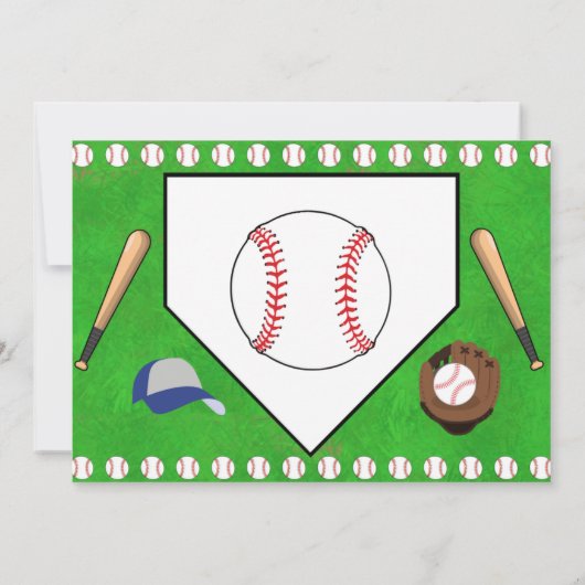 Uitnodiging tot Bord van Baseball Birthday (Achterkant)