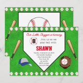 Uitnodiging tot Bord van Baseball Birthday (Voorkant / Achterkant)