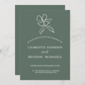 Uitnodiging tot bosbouw met een minimale Floral We (Voorkant / Achterkant)