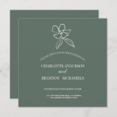 Uitnodiging tot bosbouw met een minimale Floral We (Voorkant / Achterkant)