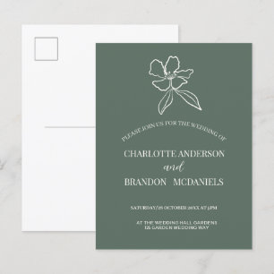 Uitnodiging tot bosbouw met een minimale Floral We Briefkaart
