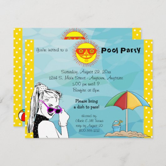 Uitnodiging tot brandstichting en pool (Voorkant / Achterkant)