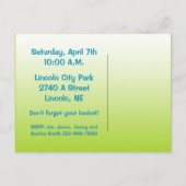 Uitnodiging tot Briefkaart Easter Egg Hunt (Achterkant)