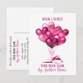 Uitnodiging tot Briefkaart romance Book Launch Par (Voorkant / Achterkant)