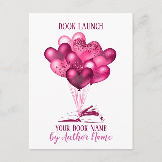 Uitnodiging tot Briefkaart romance Book Launch Par (Voorkant)