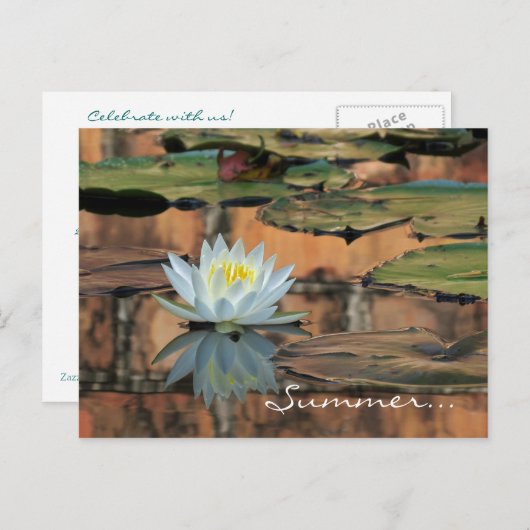 Uitnodiging tot Briefkaart van de zomerse partij (Voorkant / Achterkant)