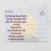 Uitnodiging tot Briefkaart voor Bonfire Outdoor (Achterkant)