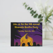 Uitnodiging tot Briefkaart voor Bonfire Outdoor (Staand voorkant)