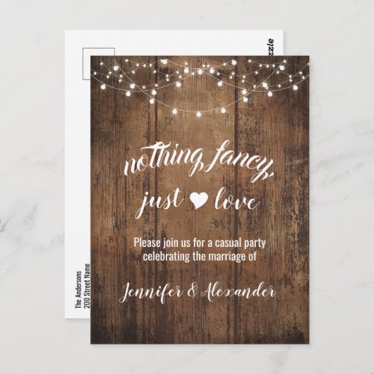 Uitnodiging tot briefkaart voor de sluiting van ee (Voorkant / Achterkant)