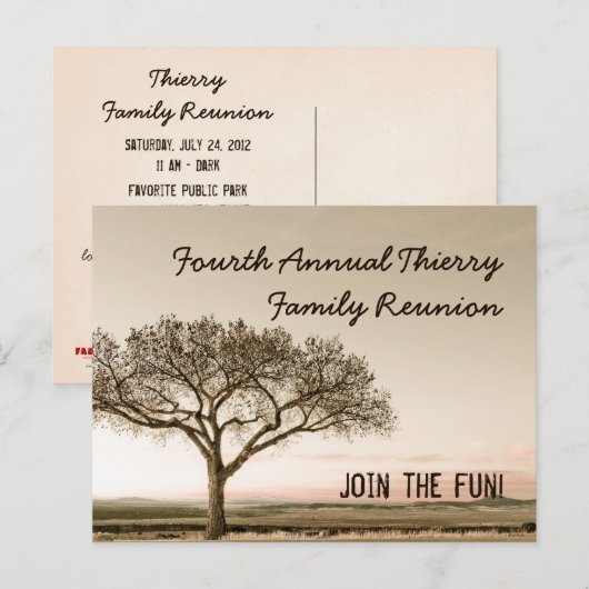 Uitnodiging tot Briefkaart voor gezinshereniging (Voorkant / Achterkant)