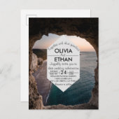 Uitnodiging tot Briefkaart voor het strandbruiloft (Voorkant / Achterkant)