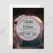 Uitnodiging tot briefkaart voor het strandbruiloft (Voorkant / Achterkant)