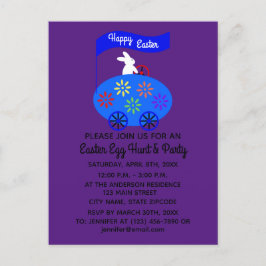 Uitnodiging tot Briefkaart voor paasbunny Egg auto