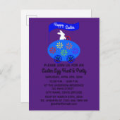 Uitnodiging tot Briefkaart voor paasbunny Egg auto (Voorkant / Achterkant)