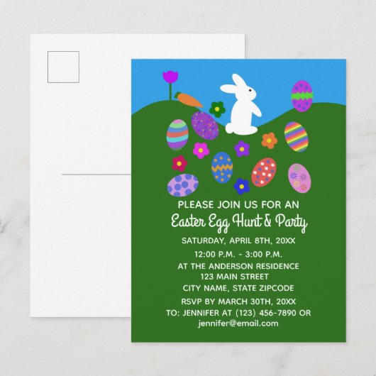 Uitnodiging tot Briefkaart voor Pasen #3 (Voorkant / Achterkant)