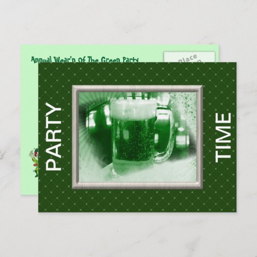 Uitnodiging tot Briefkaart voor St. Patrick's Day (Voorkant / Achterkant)