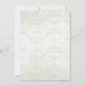 Uitnodiging tot bruiloft bruin en kream Damask Wed (Achterkant)