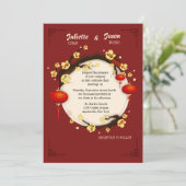 Uitnodiging tot bruiloft Chinese feestdagen (Staand voorkant)