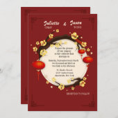 Uitnodiging tot bruiloft Chinese feestdagen (Voorkant / Achterkant)