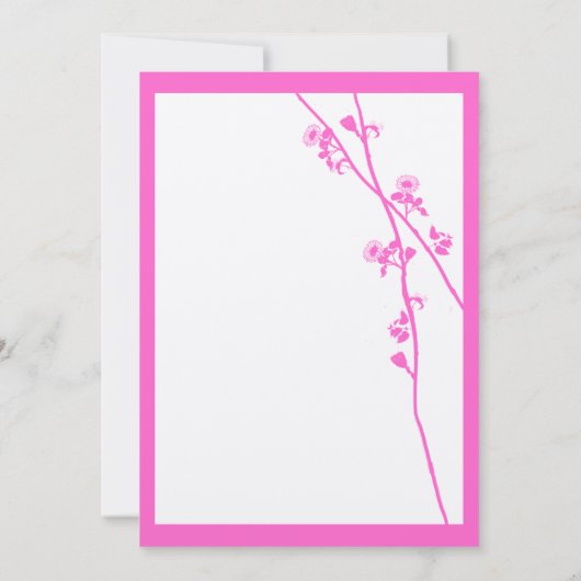 Uitnodiging tot bruiloft in Bright roze Wild Flowe (Achterkant)